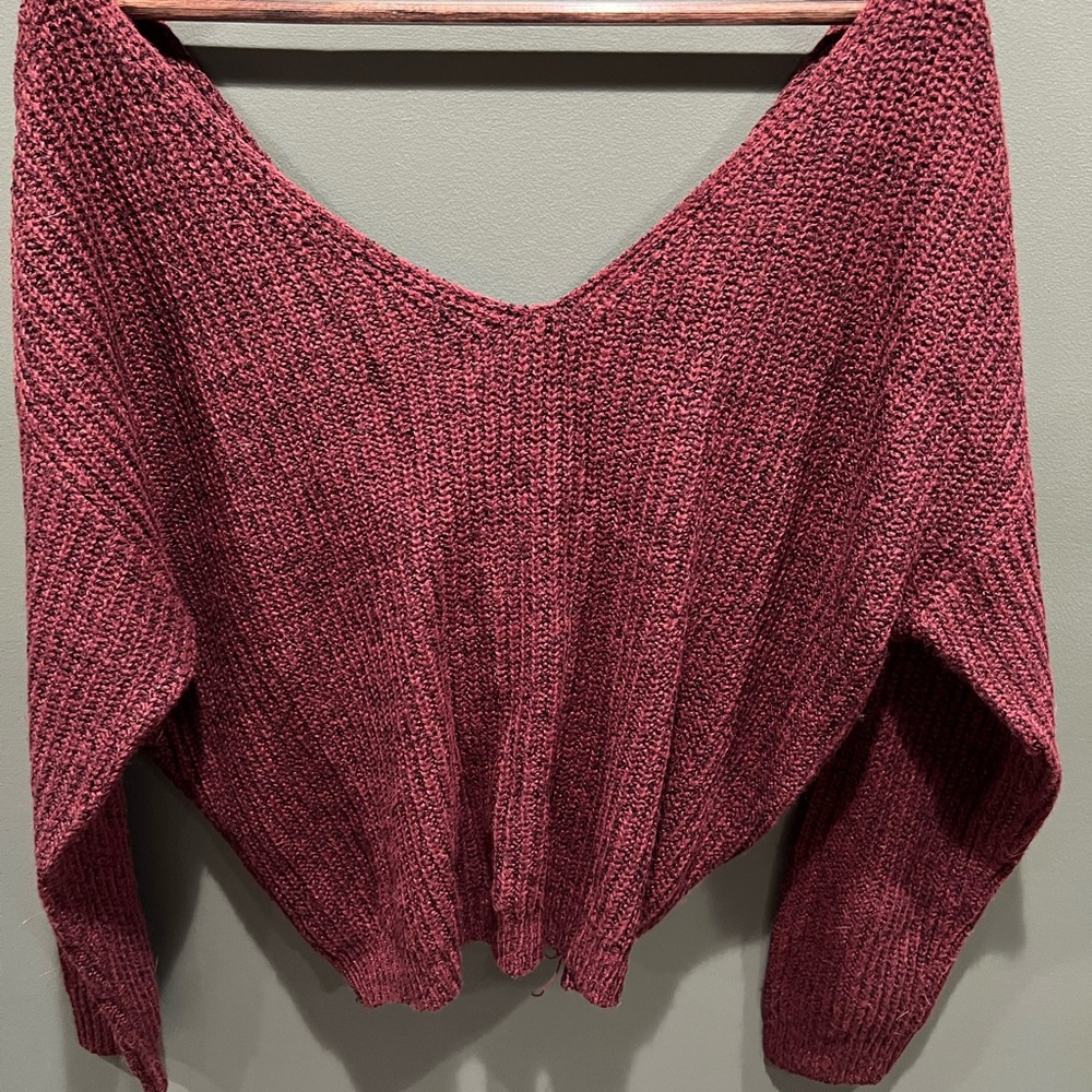 Women's Burgundy Knit Sweater